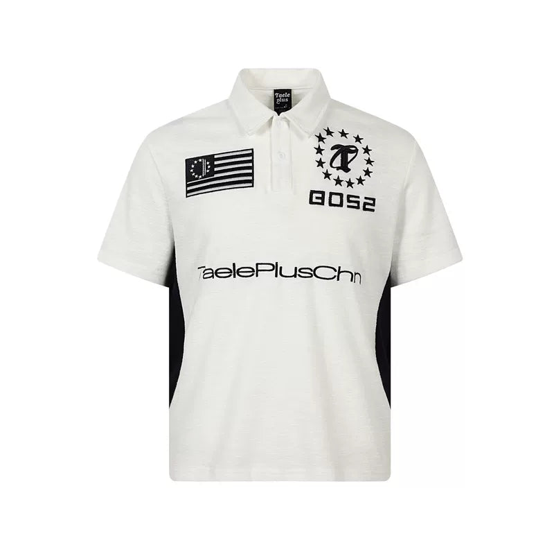 6095260149075,6095260149076,6095260149077,6095260149078, Embroidered Short-Sleeve Polo Shirt