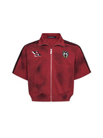 Embroidered Short Sleeve Stand Collar Jacket 5