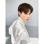 Embroidered Stand Collar Brocade Dress Shirt 2