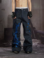 Embroidered Star Straight Leg Denim Jeans 1