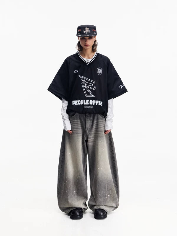 Embroidered Streetwear Sporty V-Neck Hoodie 5