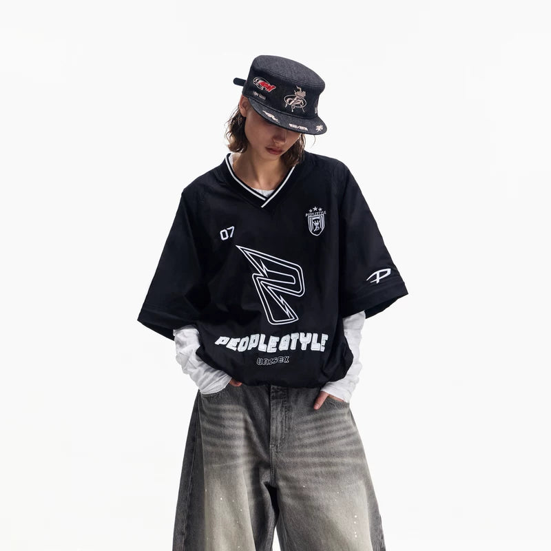 6008698548126,6008698548127,6008698548128, Embroidered Streetwear Sporty V-Neck Hoodie