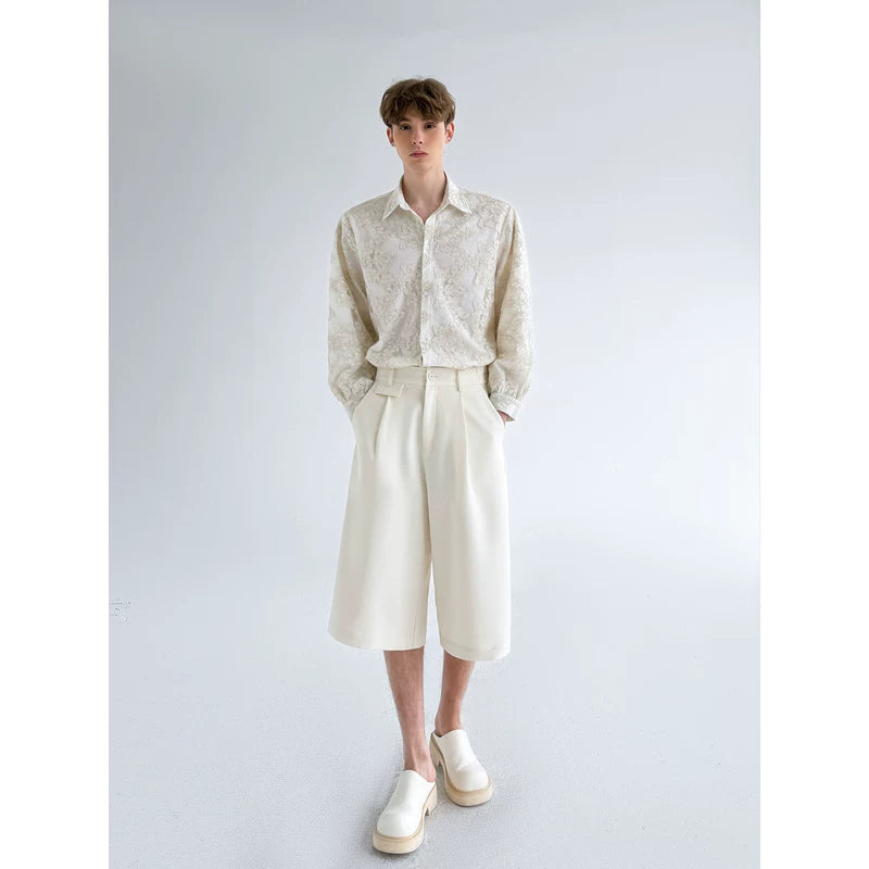 Embroidered Tulle Long-Sleeve Button-Up Shirt 2