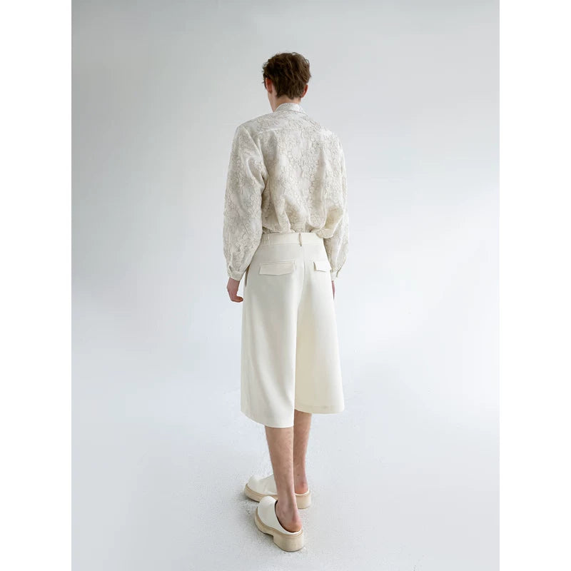 Embroidered Tulle Long-Sleeve Button-Up Shirt 5