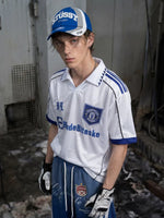 Embroidered V-Neck Sport Jersey T-Shirt 4