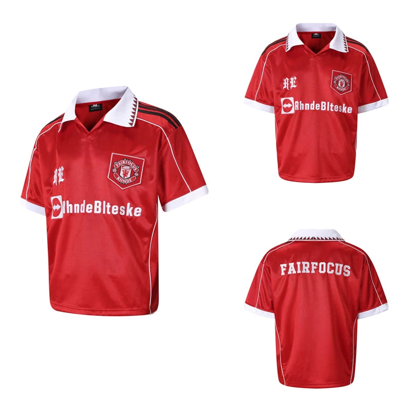 6253776314056,6253776314057,6253776314058, Embroidered V-Neck Sport Jersey T-Shirt