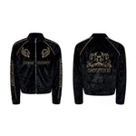 6192151591113,6192151591114,6192151591115,6192151591116, Embroidered Velvet Stand Collar Jacket