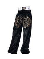 Embroidered Velvet Wide-Leg Sweatpants 5