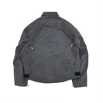 Embroidered Washed Denim Motorcycle Riding Jacket 1