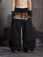 Embroidered Wide Leg Cargo Pants 2
