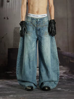Embroidered Wide Leg Denim Pants 3