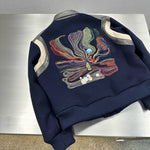 Embroidered Wool Cashmere Patchwork Baseball Jacket 3