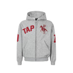 6197619823466,6197619823467,6197619823468,6197619823469, Embroidered Zip-Up Hooded Sweatshirt Jacket