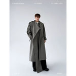 Extra Long Double-Breasted Shawl Collar Coat 1