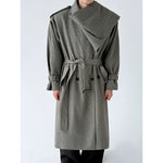 Extra Long Double-Breasted Shawl Collar Coat 3