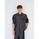 Faux Denim Leather Shirt and Pants Set 5