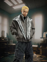 6116727758650,6116727758651,6116727758652,6116727758653,5971964152723, Faux Fur Collar Heavy-Duty Short Jacket