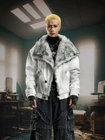 ,6116797878168,6116797878169,6116797878170,6116797878171, Faux Fur Collar Padded Short Jacket