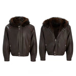 6166963530591,6166963530595,6166963530599,6166963530603,6166963530607, Faux Fur Hooded Leather Jacket