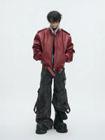 Faux Fur Hooded Leather Jacket 4