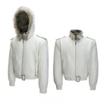 6144471843390,6144471843391,6144471843392,6144471843393,6144471843394, Faux Fur Hooded Leather Jacket