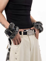 Faux Fur Leather Punk Style Bracelet 3