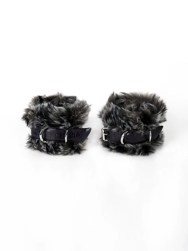 Faux Fur Leather Punk Style Bracelet 5