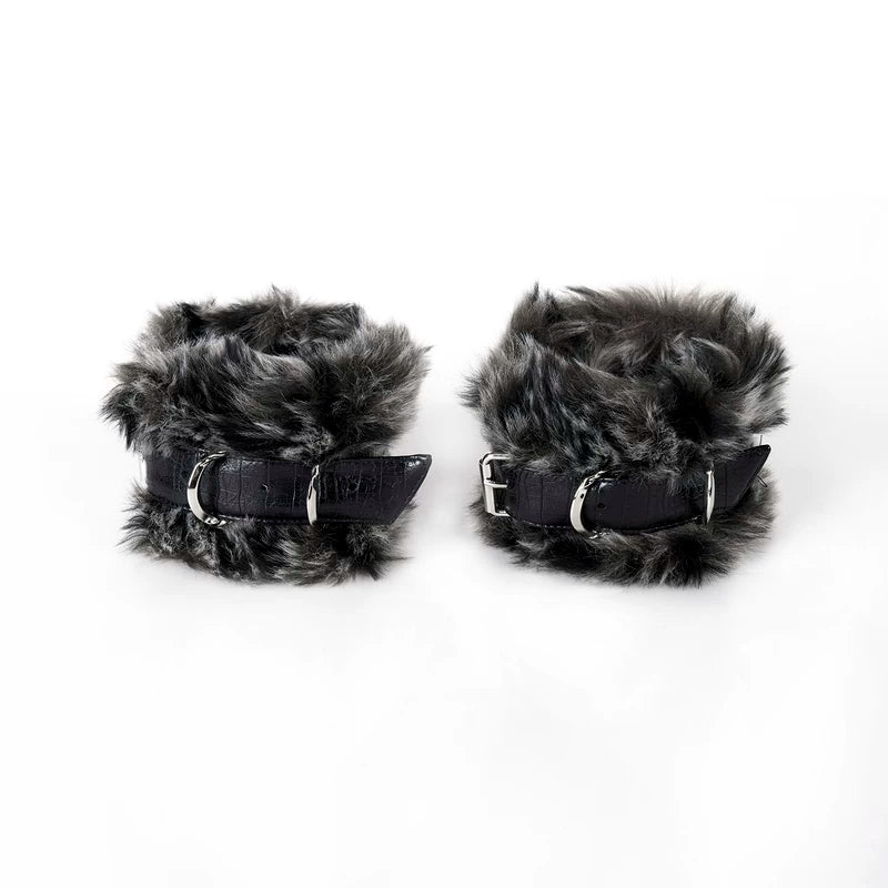 5825511981960, Faux Fur Leather Punk Style Bracelet