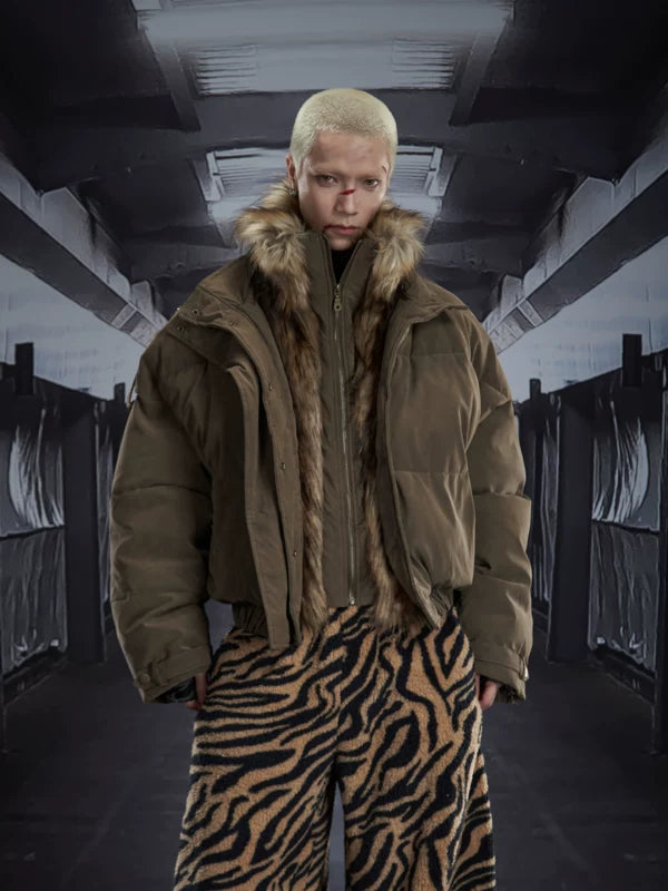 Faux Fur Lined Heavyweight Zipper Jacket 1