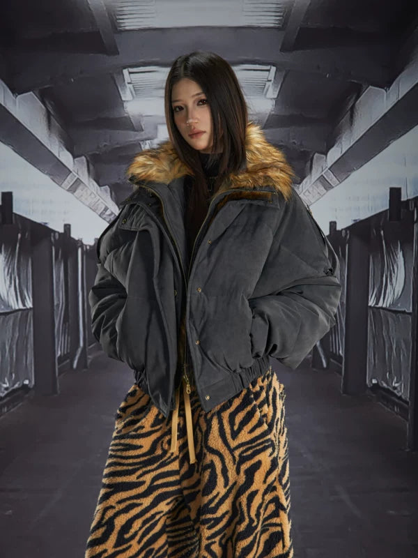 Faux Fur Lined Heavyweight Zipper Jacket 2