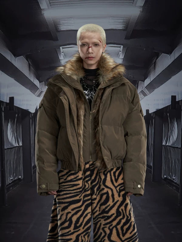 5967426133111,5967426133112,5967426133113, Faux Fur Lined Heavyweight Zipper Jacket