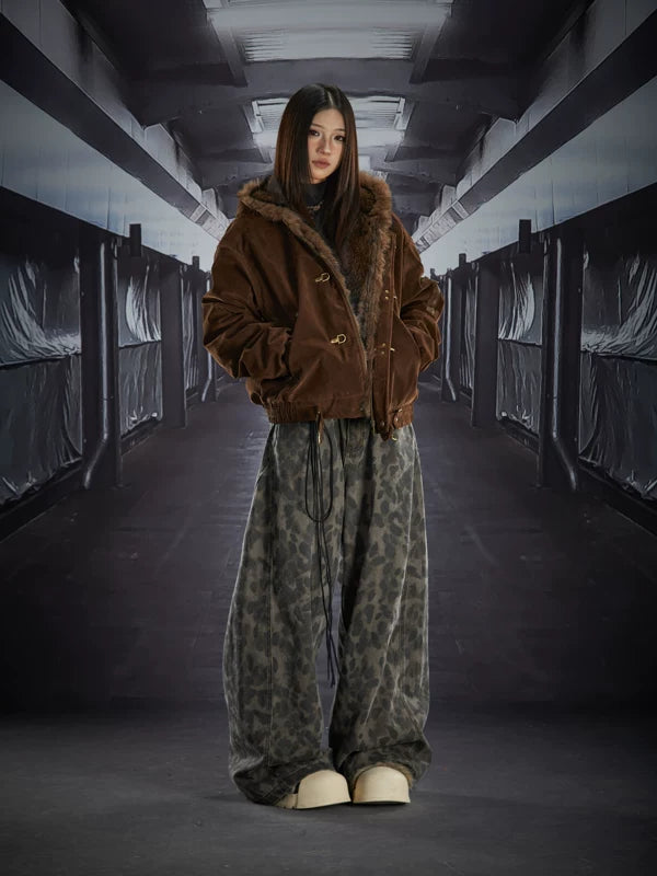 Faux Fur Lined Hooded Cotton Padded Jacket 5