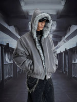 Faux Fur Lined Hooded Zip Jacket 1