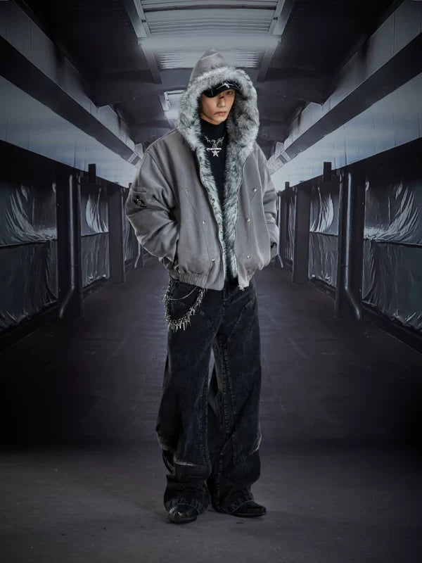 Faux Fur Lined Hooded Zip Jacket 4