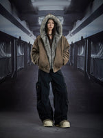 Faux Fur Lined Hooded Zip Jacket 5