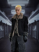 Faux Fur Trim Buckle Front Winter Jacket 2