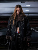 Faux Fur Trim Studded Zip Jacket 2
