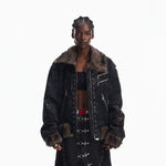 5948293289909,5948293289910,5948293289911, Faux Fur Trim Studded Zip Jacket