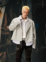 Faux Layered Double-Breasted Short Jacket 2