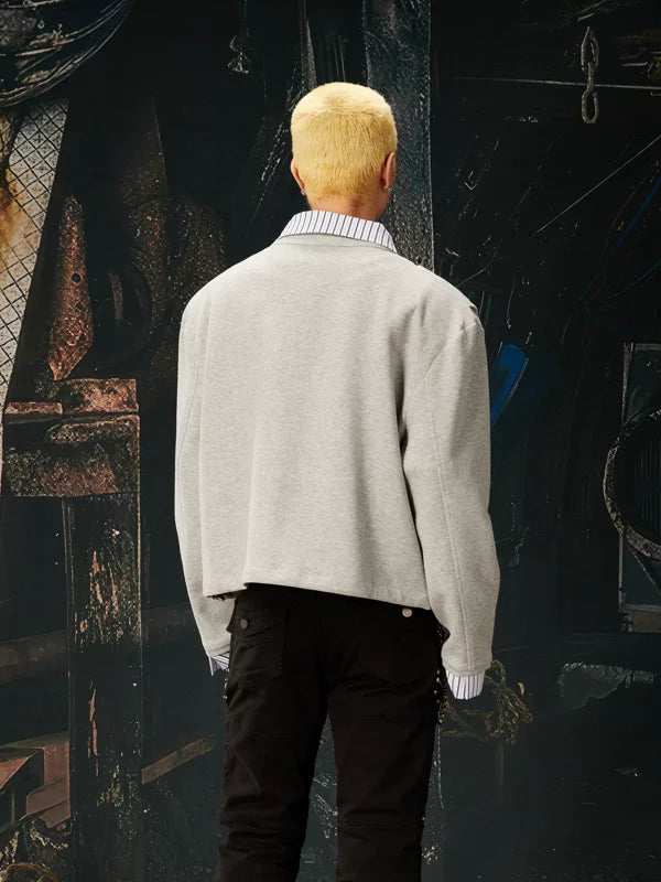 Faux Layered Double-Breasted Short Jacket 3