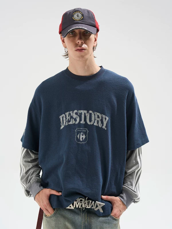 Faux Layered Graphic Long-Sleeve T-Shirt 4