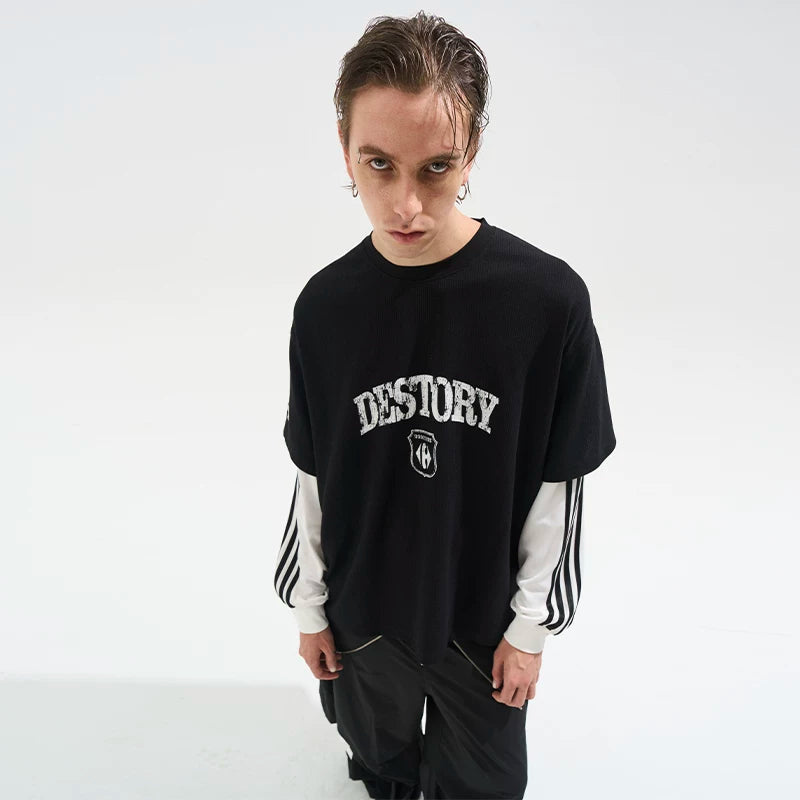 5864632853231,5864632853232,5864632853233,5864632853234, Faux Layered Graphic Long-Sleeve T-Shirt