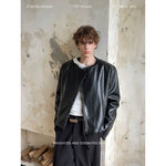 Faux Leather Jacket with Faux Fur Lining 1