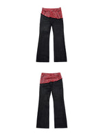 Faux Leather Patchwork Straight Leg Pants 5