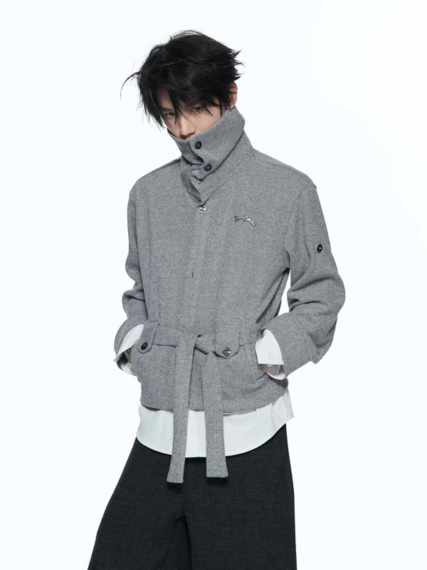 Faux Two-Piece Belted Knit Cardigan 1