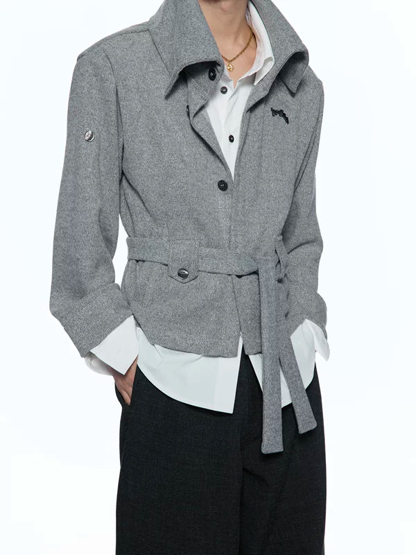 Faux Two-Piece Belted Knit Cardigan 3