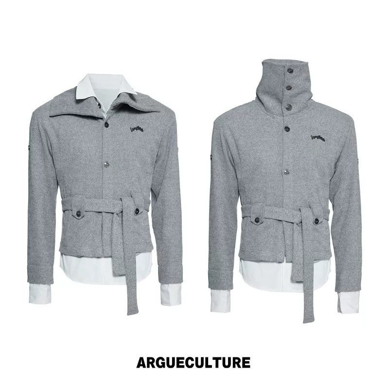 6137392729979,6137392729980,6137392729981,6137392729982, Faux Two-Piece Belted Knit Cardigan