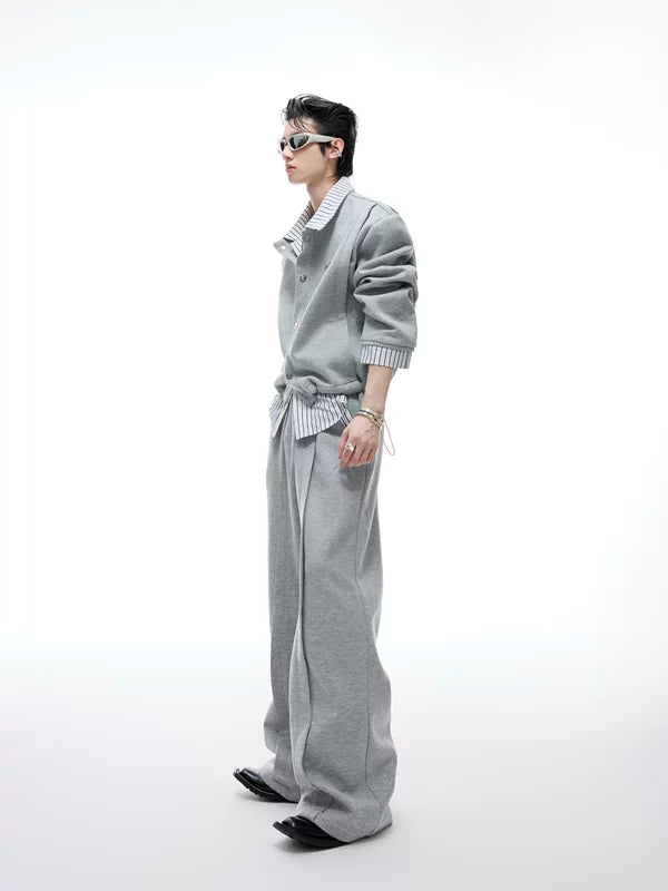 Faux Two-Piece Cardigan and Pants Set 3