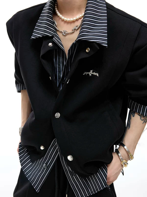 Faux Two-Piece Cardigan and Pants Set 4