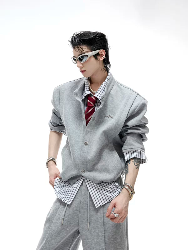 Faux Two-Piece Cardigan and Pants Set 5